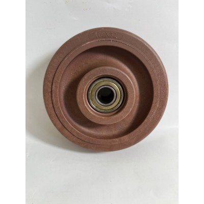 Колесо 100x32 ось12x38 (000-047C-100)  термостойкий пластик (-15°C~280°C) Коричневый, Lk 2x6001 C КНР