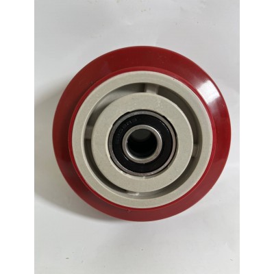 Колесо 100х50 ось 15х55 (000-210C-100) пластик/полиуретан 2x6202RS C КНР