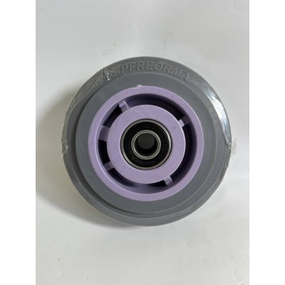 Колесо 125x50 ось 15x55 (000-215C-125) пластик/TPR 2x6202RS C КНР