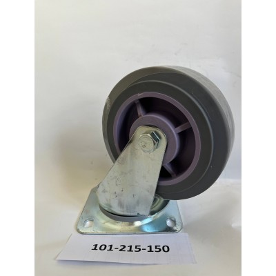 Колесо С 150 (101-215C-150) с кронштейном поворотным пластик/серая резина