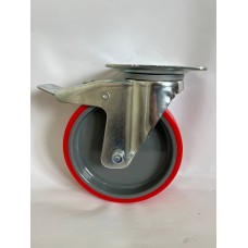 Колесо С 200 (102-025C-200) с кронштейном поворотным пластик/ТПР с тормозом