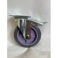 Колесо С 200 (102-215C-200) с кронштейном поворотным пластик/резина с тормозом