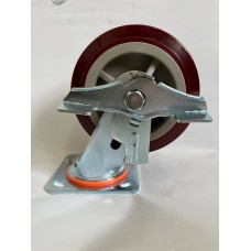 Колесо SC 150 (305-225-150) с кронштейном поворотным с тормозом чугун/полиуретан