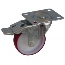 Колесо А 100 (002-026-100) с кронштейном поворотным полиамид/полиуретан с роликовым подшипником с тормозом Колесо А 100 (002-026-100) с кронштейном поворотным полиамид/полиуретан с роликовым подшипником с тормозом
