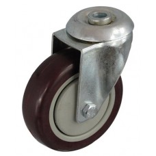 Колесо А 100 (006-060-100) с кронштейном поворотным пластик/полиуретан с отверстием 12,5 Колесо А 100 (006-060-100) с кронштейном поворотным пластик/полиуретан с отверстием 12,5