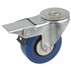 Колесо А 100 (007-065-100) с кронштейном поворотным эластик с отверстием 12,5 с тормозом