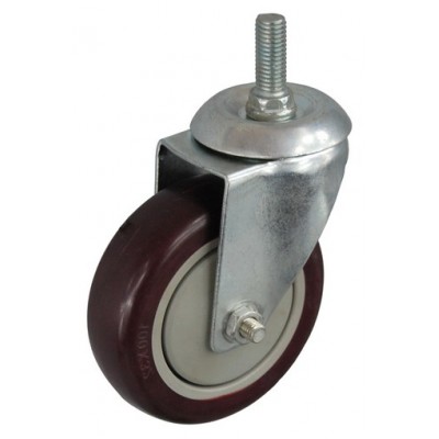 Колесо А 125 (014-061-125) с кронштейном поворотным пластик/полиуретан болт М12