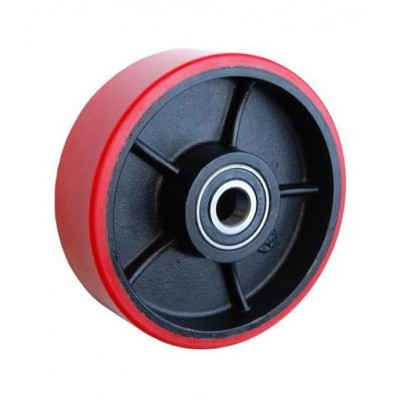 Колесо 180x50 ось 20x60 (000-220-180) чугун/полиуретан Lk(6204)