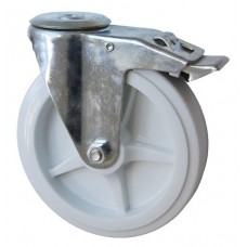 Колесо А 150 (007-040-150) с кронштейном поворотным полипропилен с отверстием 16,5 с тормозом