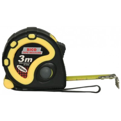 Рулетка  3м/16 (390W) с возвратной пружиной тройной стопор, магнитная 