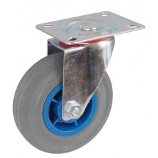 Колесо А 200 (001-004-200) с кронштейном поворотным пластик/резина серая