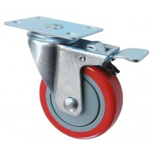 Колесо F 75 (202-061-075) с кронштейном поворотным пластик/полиуретан с тормозом Колесо F 75 (202-061-075) с кронштейном поворотным пластик/полиуретан с тормозом