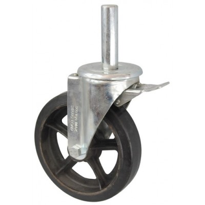 Колесо R 150 (190-240-150) с кронштейном поворотным чугун/резина с осью fi.27