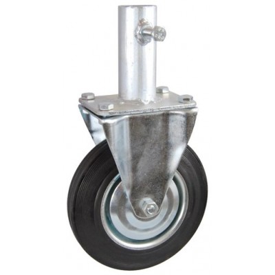 Колесо RA 160 (003-001-160R2) с кронштейном металл/резина с креплением под круглый профиль с фиксирующими болтами