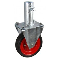 Колесо RA 200 (003-009-200R2) с кронштейном металл/резина сборный диск с креплением под круглый профиль с фиксирующими болтами