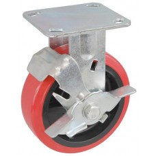 Колесо SA 150 (304-210-150) с кронштейном пластик/полиуретан с тормозом