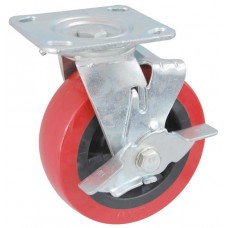 Колесо SA 150 (302-210-150) с кронштейном поворотным пластик/полиуретан с тормозом