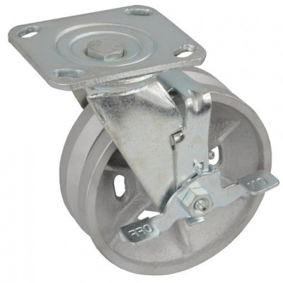 Колесо SA 150 (302-235-150) с кронштейном поворотным чугун V с тормозом