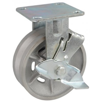 Колесо SA 100 (304-235-100) с кронштейном чугун V с тормозом