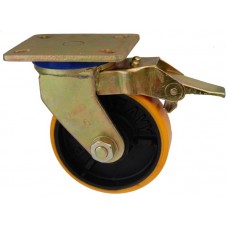 Колесо SG 150 (332-223-150) с кронштейном поворотным чугун/полиуретан с тормозом